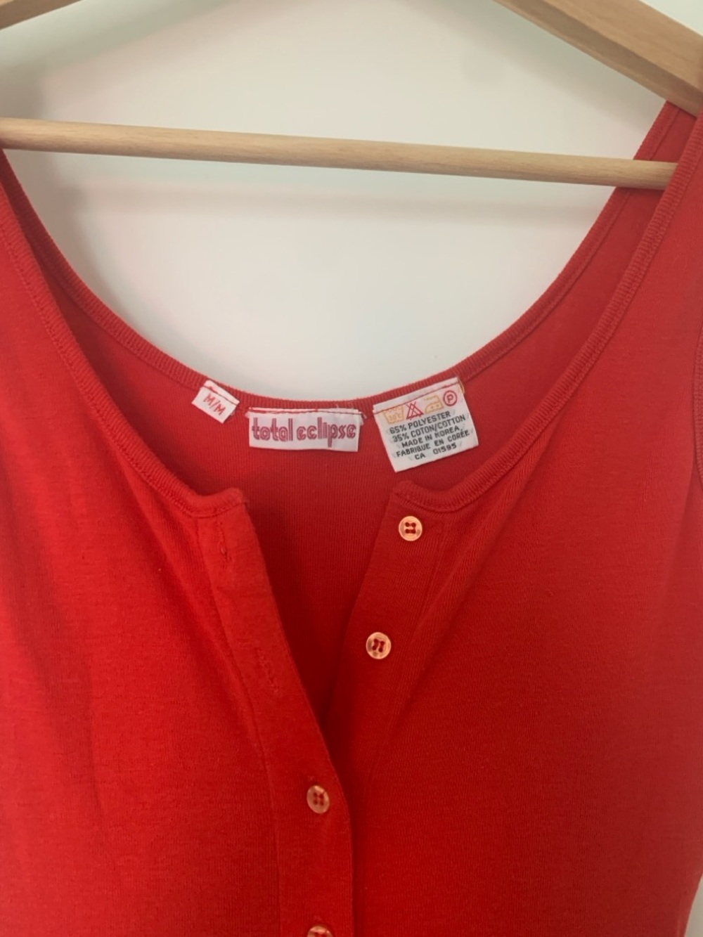 Vintage Red Button-Front Sleeveless Dress - Picture 2 of 6